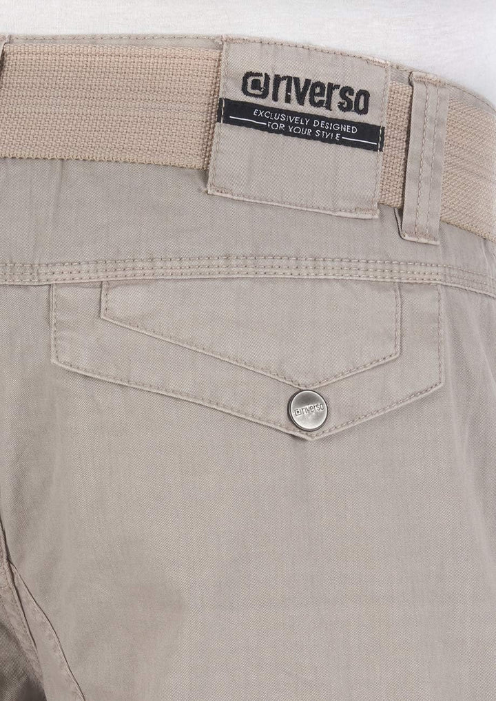 riverso Kurze Hosen Herren Cargo Shorts mit Gürtel Regular Fit RIVAnton Cargoshorts Sommer 100% Baum