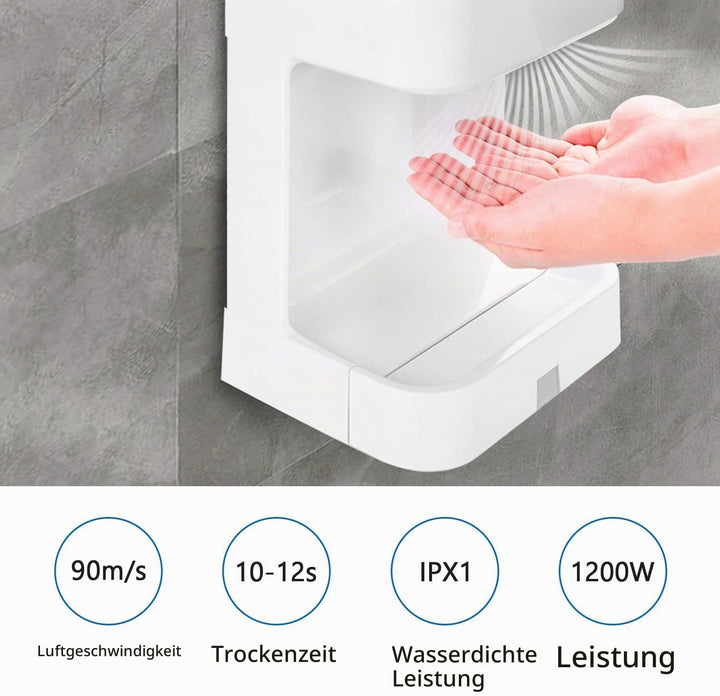 Modundry Automatischer Elektrischer Händetrockner Hochgeschwindigkeits mit Ablaufschale für Gewerbli