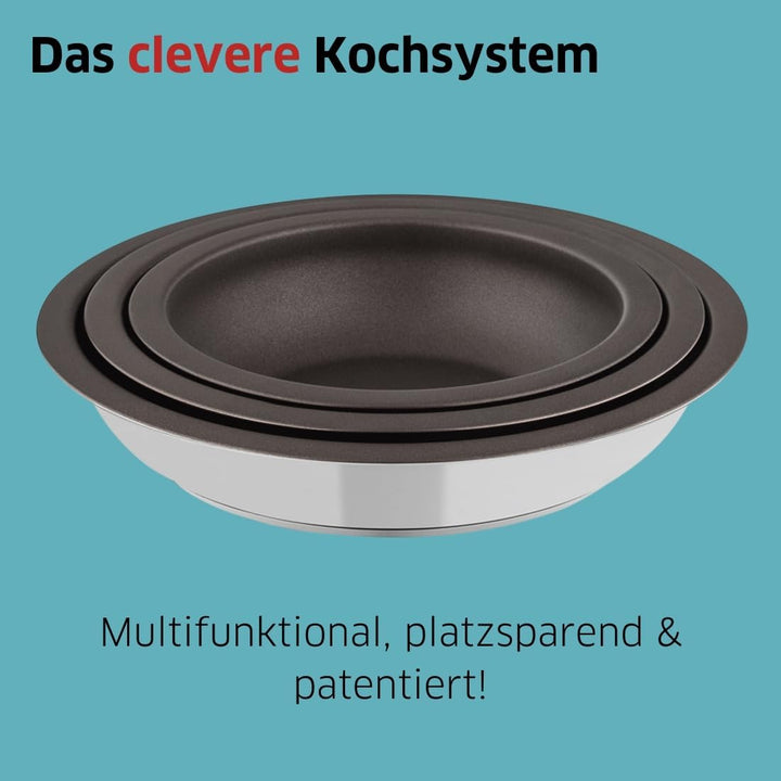 Beschichtete Pfanne Induktion ∅ 28cm, Stapelbar, & Platzsparend, Für alle Herdarten & Ceranfeld Anti