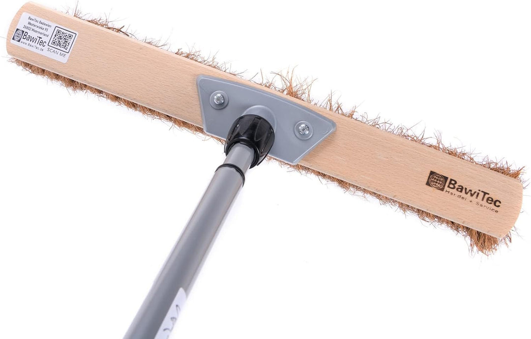 BawiTec Kokosbesen Kehrset,Komplett-Set,Besen 40cm,mit Teleskopstiel verstellbar,Handfeger Holz 28cm