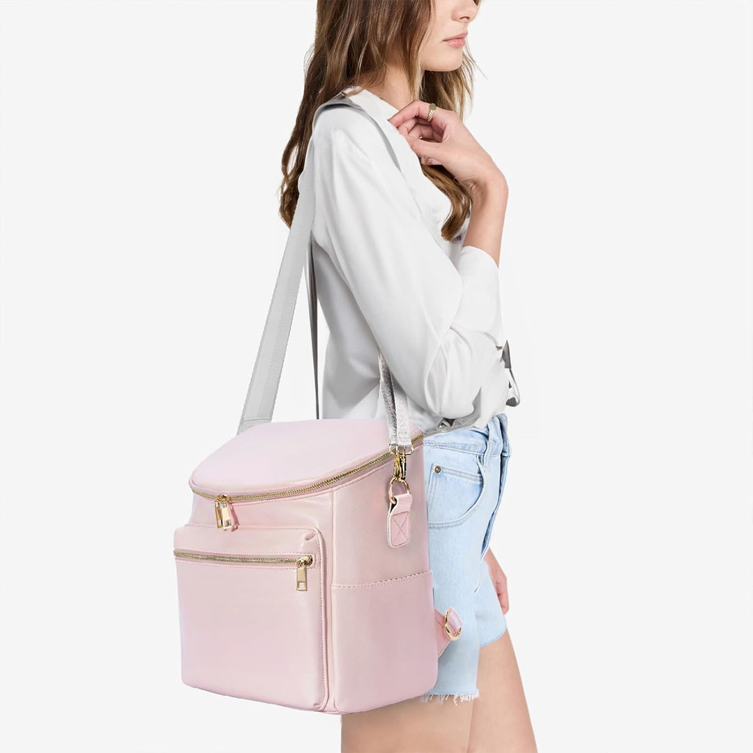 Minsong Diaper Bag Backpack, Fashion Leather Mommy Backpacks, Travel Baby Diaper Bags with in Bag Or