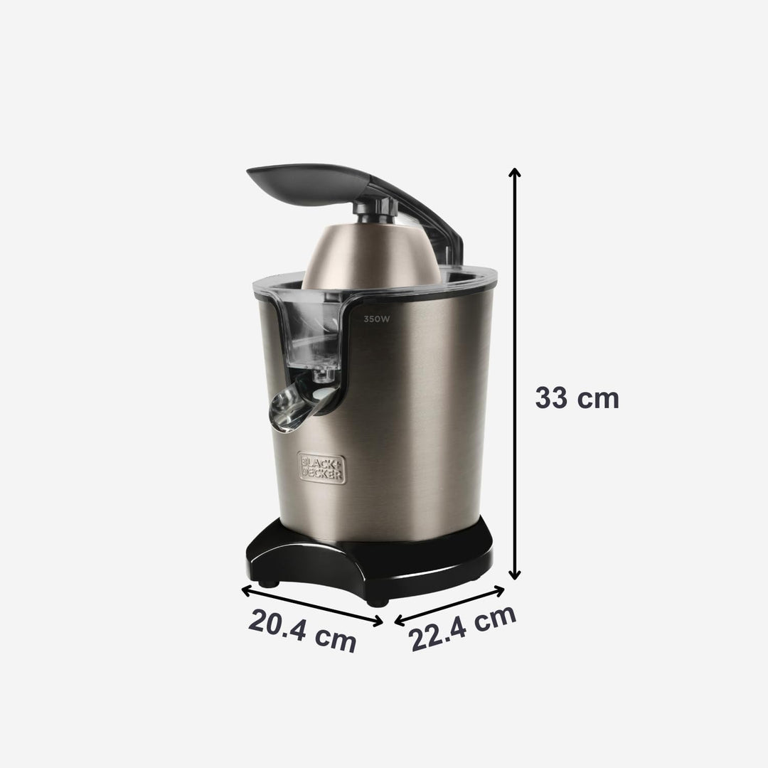Black+Decker BXCJ350E - Elektrische Saftpresse 350W. Professioneller Wechselstrommotor. Extra Filter