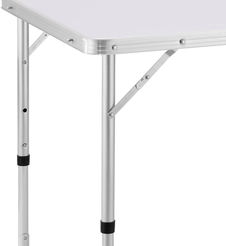 BAKAJI Campingtisch für Picknick mit Verstellbarer Höhe, Gestell aus Aluminium, zusammenklappbares S