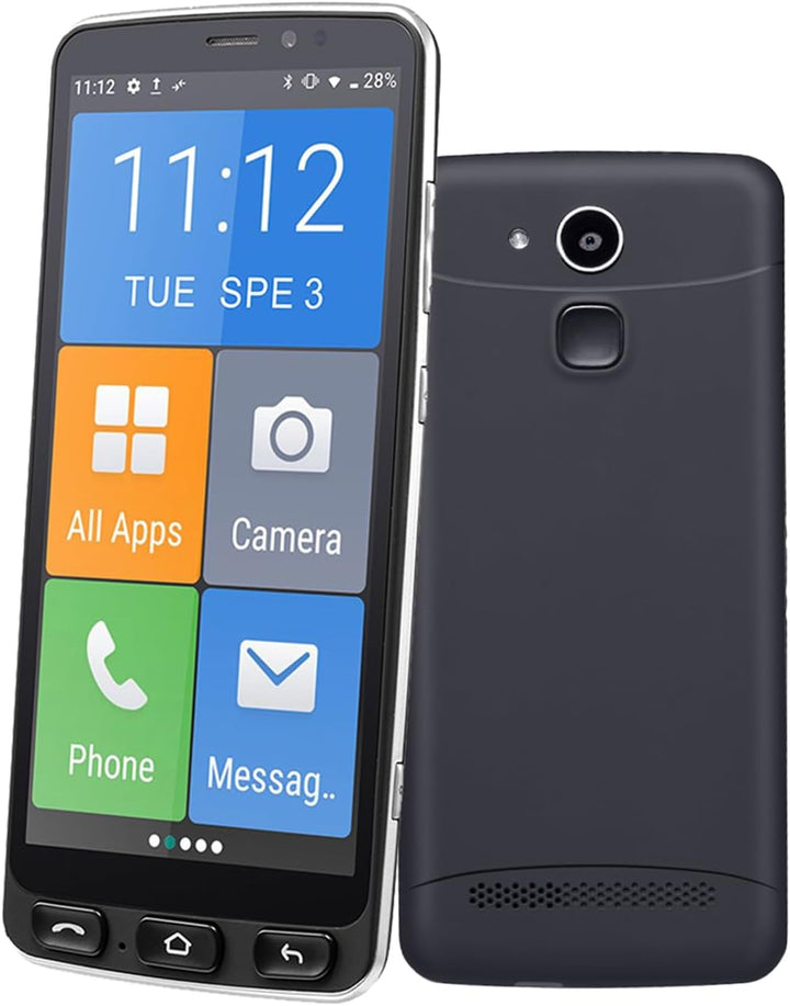Melefon 4G Senioren Phone, 5,5 Zoll, grosse Icons, Android Handy mit 2400mAh Akku Unterstützung Blue