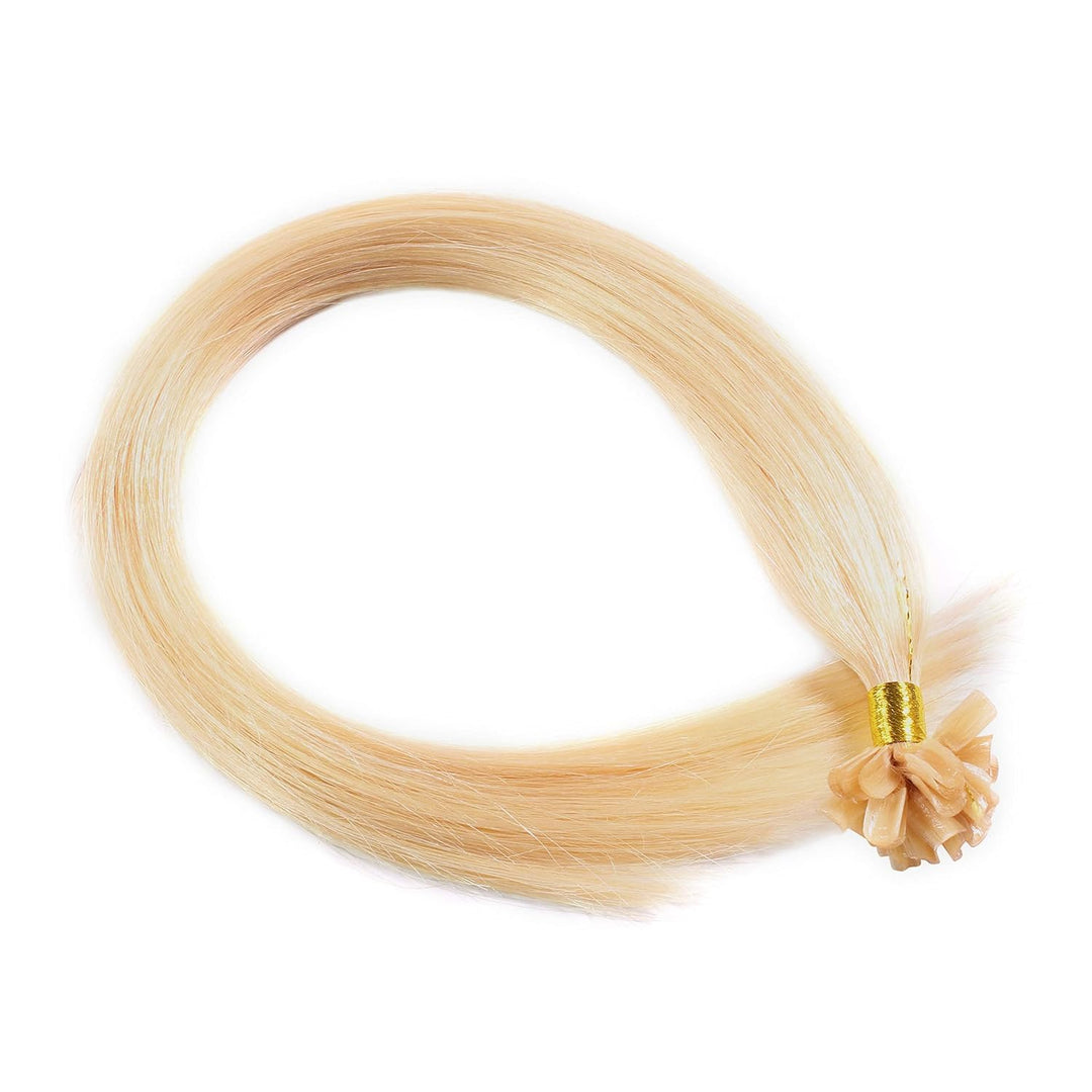 hair2heart Premium Extensions Echthaar Bondings glatt - 100 Strähnen 0.8g 40cm 9/0 lichtblond 