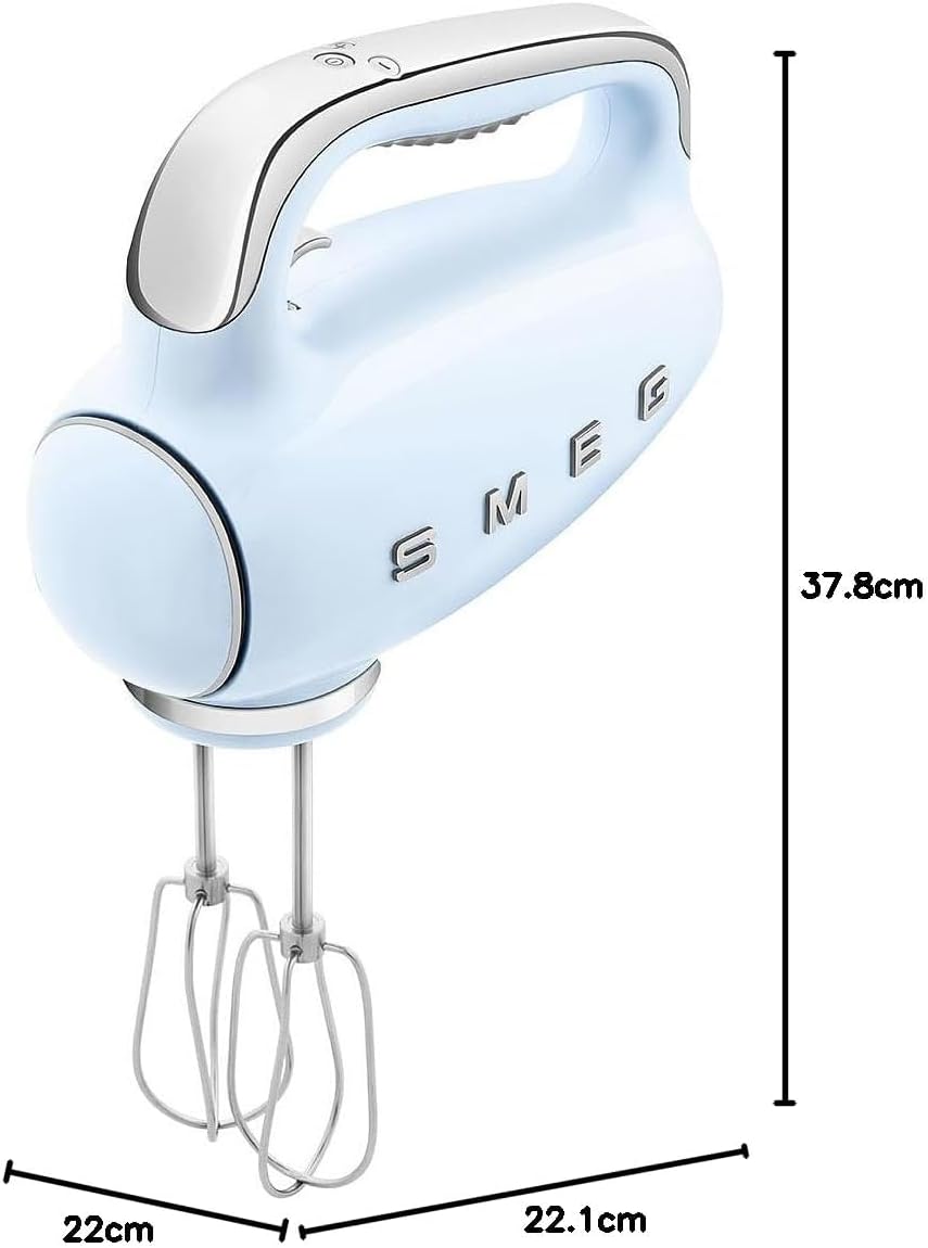 SMEG, HMF01PBEU Electric Mixer, 9 -Geschwindigkeitsniveaus, Turbofunktion, glattes Start -Start -up