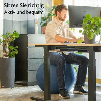 Backerz Sitzball 65 cm - Ergonomische Sitzmöbel für Büro und Heimbüro - Langlebiger Stoff, Gymnastik