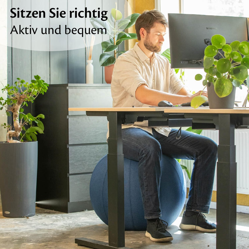 Backerz Sitzball 65 cm - Ergonomische Sitzmöbel für Büro und Heimbüro - Langlebiger Stoff, Gymnastik