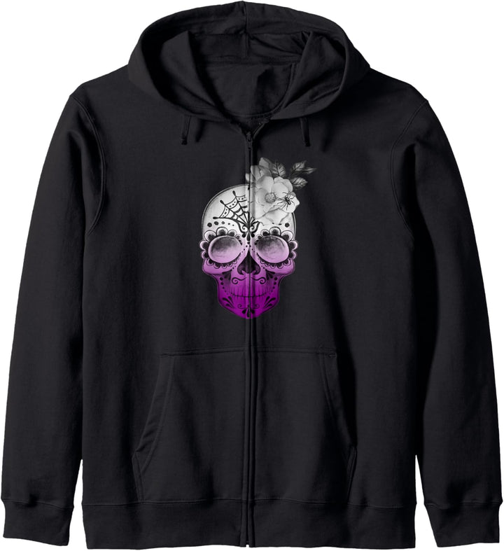 Asexuell Sugar Totenkopf Halloween Dia De Los Muertos Ace Kapuzenjacke