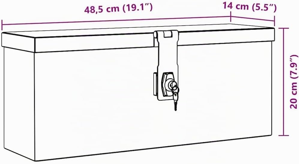 vidaXL Aluminiumkiste Silbern Alubox Aluminiumbox Transportkiste Alukoffer 48.5 x 14 x 20 cm Silber,