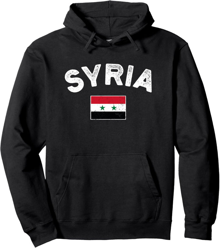 Syrien Flagge Retro - Syria History Flag Pullover Hoodie