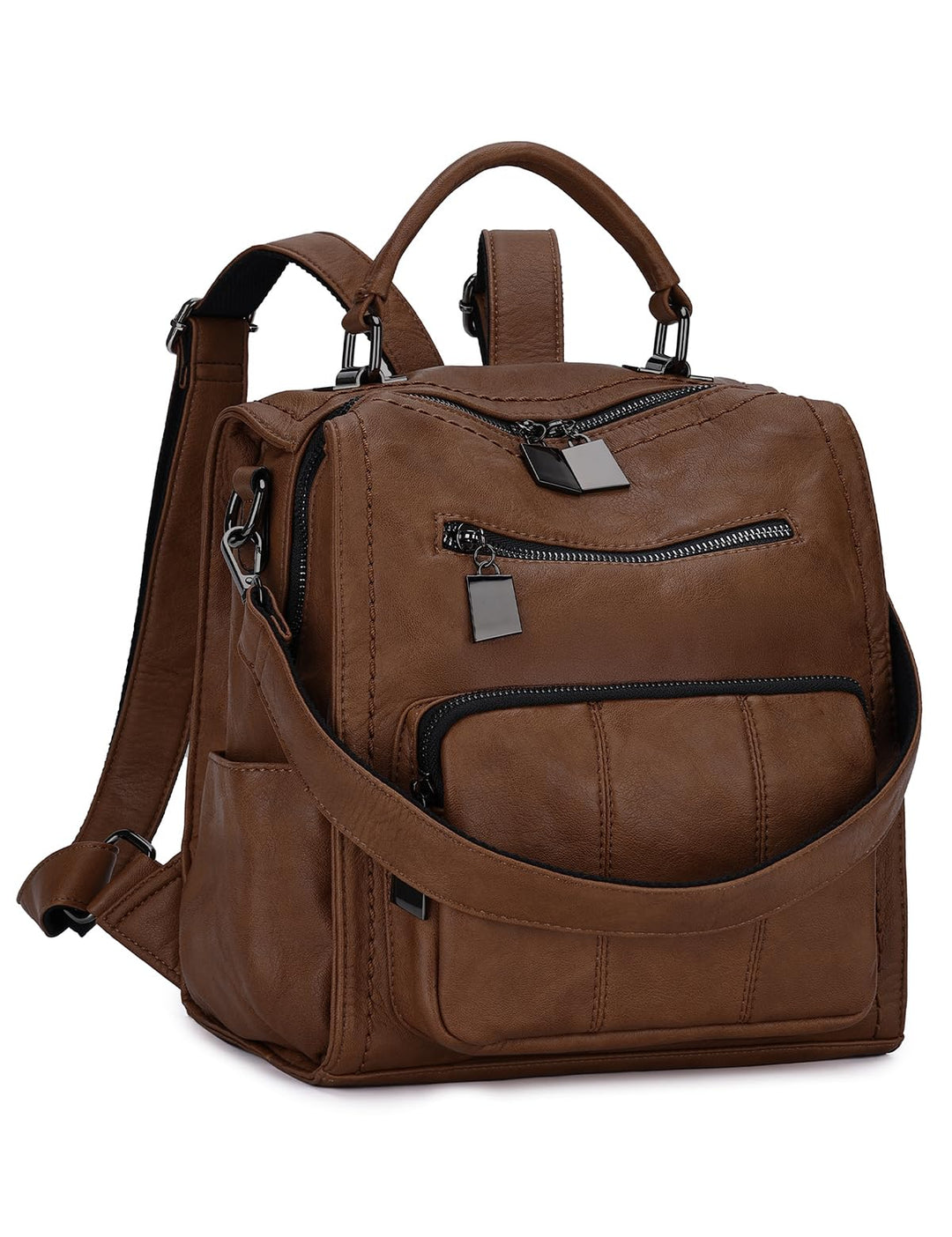 RAVUO Damen Rucksack,PU Leder Rucksack Mode Rucksäcke Rucksackhandtaschen Schulrucksäcke Reise Daypa