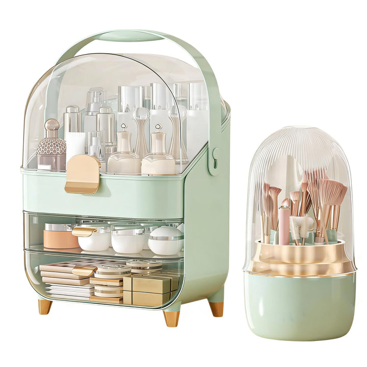 2 StüCk Make Up Organizer & Drehbar Pinselhalter, GrossE KapazitäT ParfüM Organizer, Kosmetik Organi