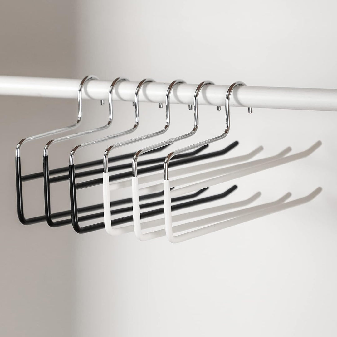 SHIMOYAMA Hosenbügel, 5 Pack, Hosen- und Kleiderbügel-Organisatoren, Doppelstabbügel mit offenen End