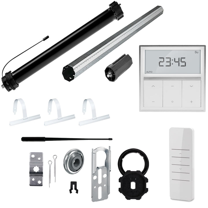NOBILY Rolladen-Komplett-Set f. 60mm Achtkantwelle Mechanischer Funk Maxi-Rolladenmotor 10Nm + Rolla