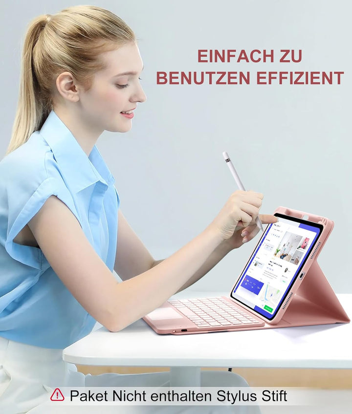 Vobafe Touchpad Hülle mit Tastatur für iPad A16 11 10 Generation 2025 2022, 11/10,9 Zoll, Magnetisch