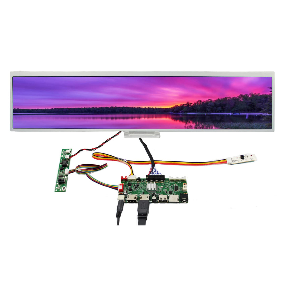 VSDISPLAY 61 cm (24 Zoll) 1920x360 DV240FBM-NB0 IPS Stretched Bar LCD Bildschirm mit HDMI USB SD Con