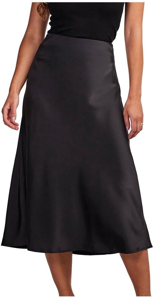 YAS Damen Yaspella Hw Midi Skirt S. Noos Rock XS Schwarz, XS Schwarz