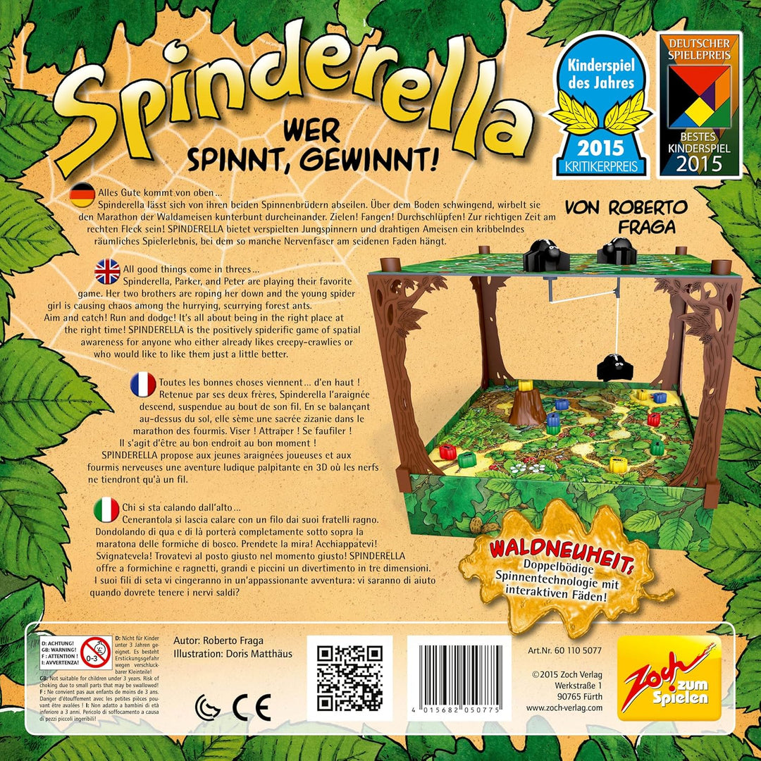Zoch 601105077 Spinderella - Kinderspiel des Jahres 2015 - kindgerechtes Wettlaufspiel in unterschie