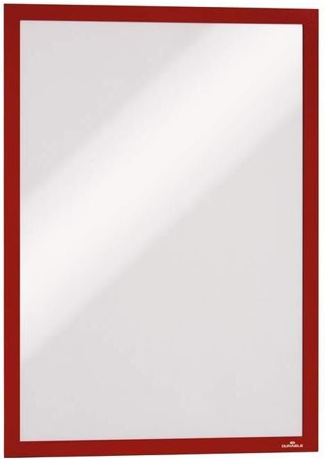 Durable Info-Rahmen Duraframe (A3, selbstklebend mit Magnetverschluss) 2 Stück, rot, 487303 DIN A3 r