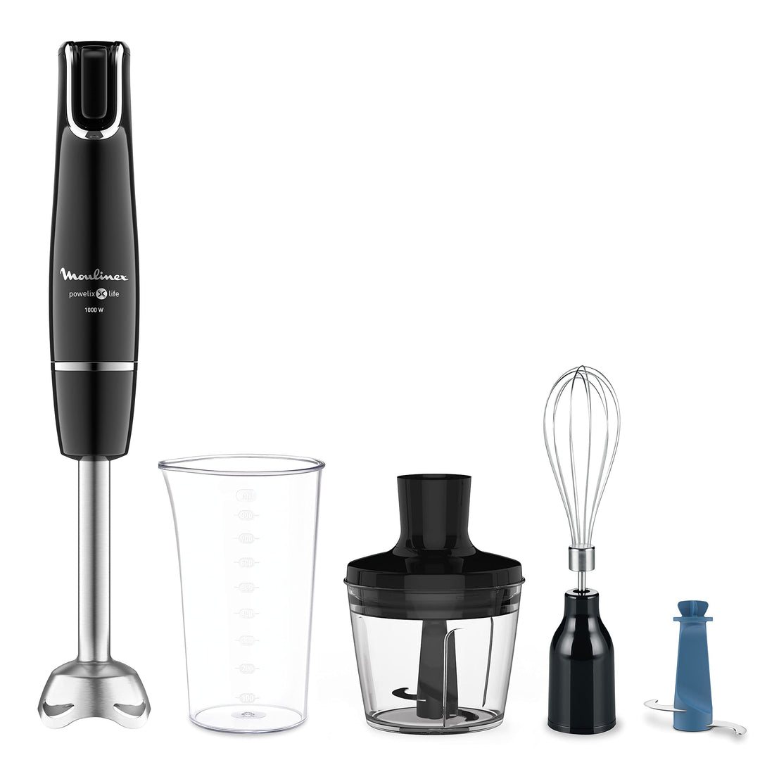 Moulinex DD9448 Stabmixer, Schwarz, 500 ml 4 accesorios Eisfarben, 4 accesorios Eisfarben