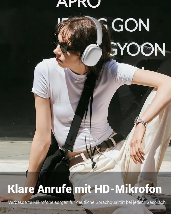 Wentronic Y01 Kabellose Over-Ear-Kopfhörer, Geräuschreduzierung, Bluetooth 5.3-Kopfhörer mit Mikrofo