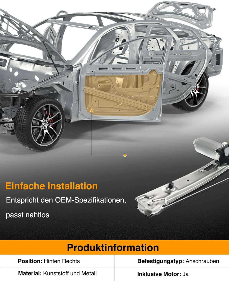 Frankberg Fensterheber Mit Motor Hinten Rechts Kompatibel mit 3er/3er Touring E46 Limousine Kombi 19