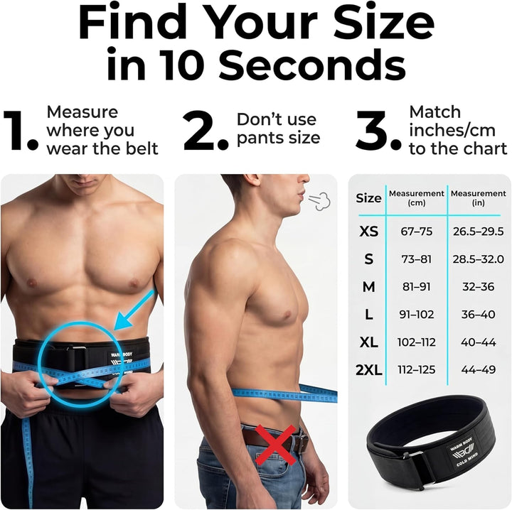 WARM BODY COLD MIND Premium Gewichthebergürtel aus Hochwertiger Nylon für Krafttraining - Gym Gürtel