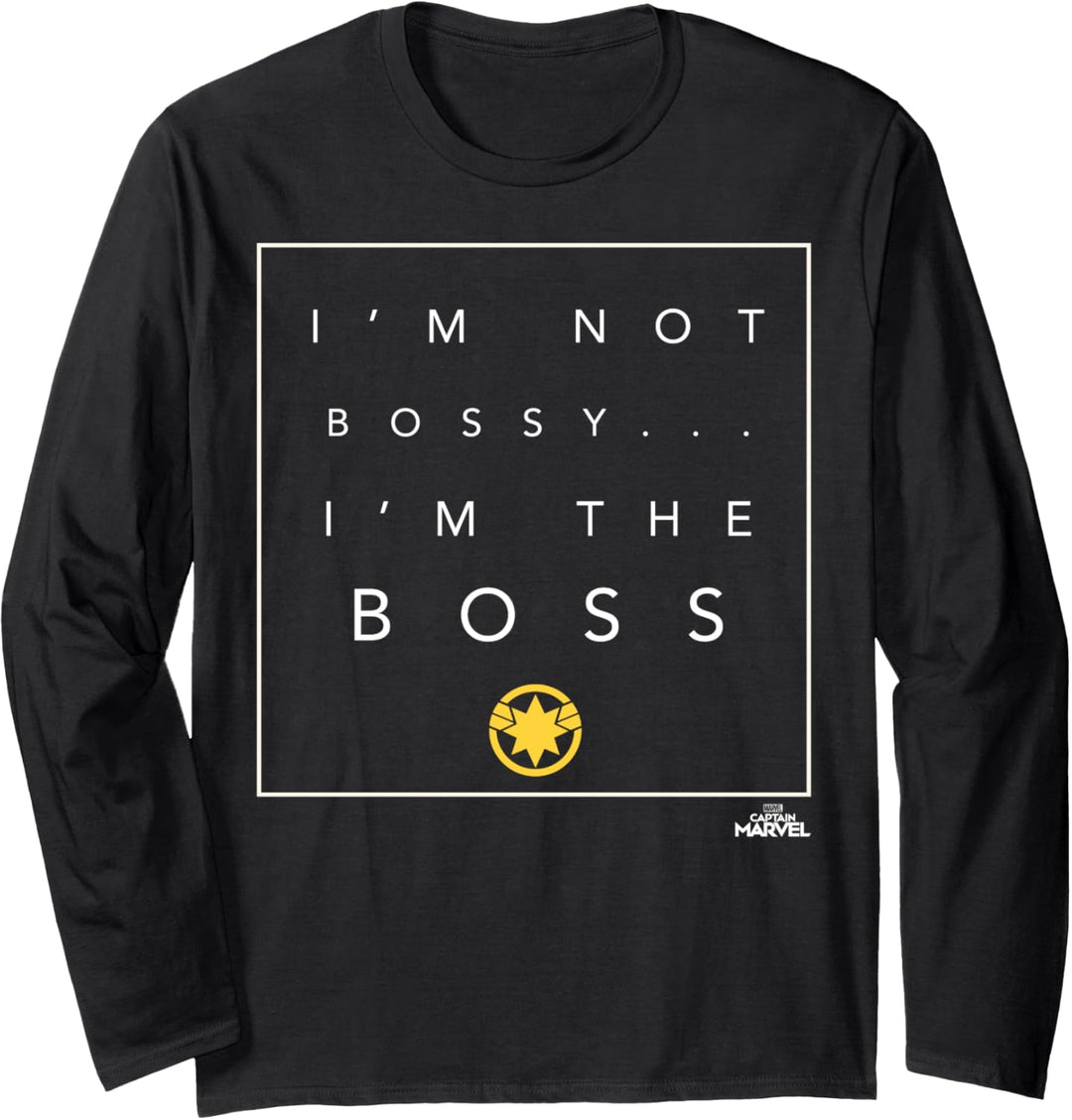 Captain Marvel I'm Not Bossy I'm The Boss Text Langarmshirt