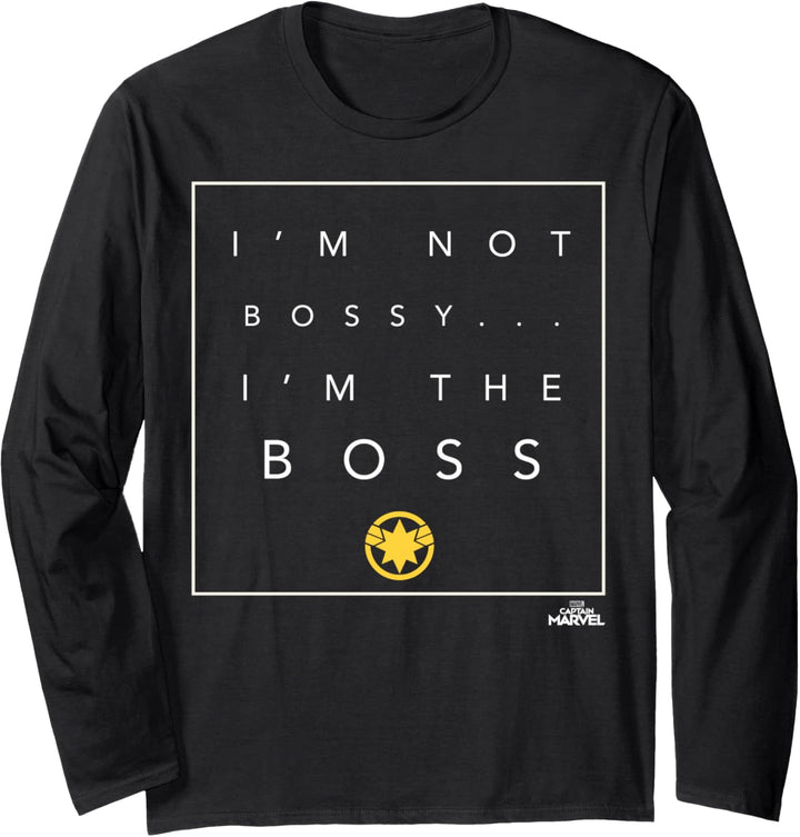 Captain Marvel I'm Not Bossy I'm The Boss Text Langarmshirt