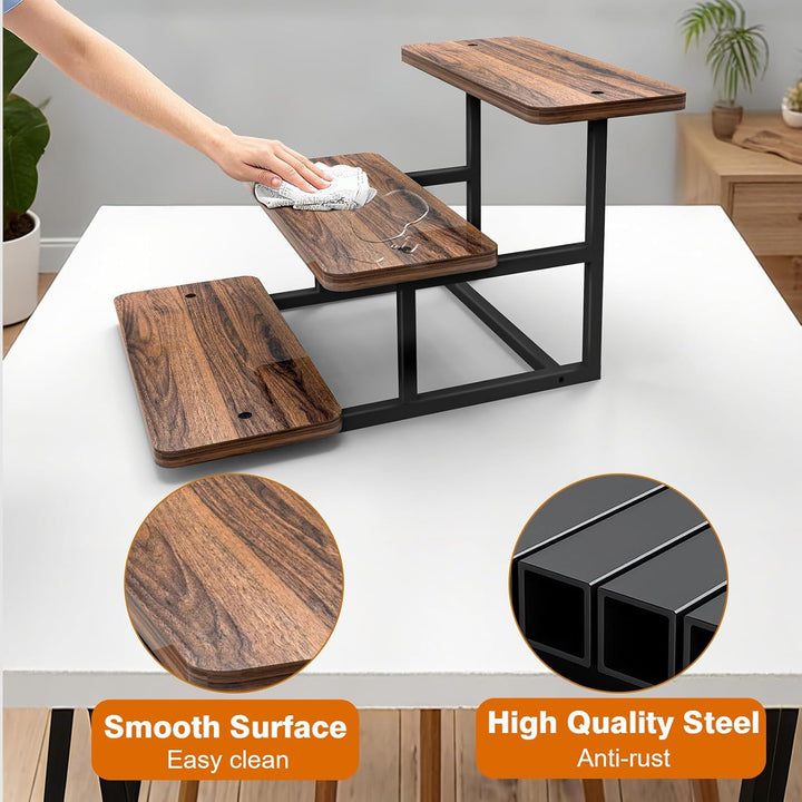 3 Etagen Kuchen und Cupcake Ständer aus Holz, Etagere für Desserts, Donuts, Kekse, Macarons, Obst, H