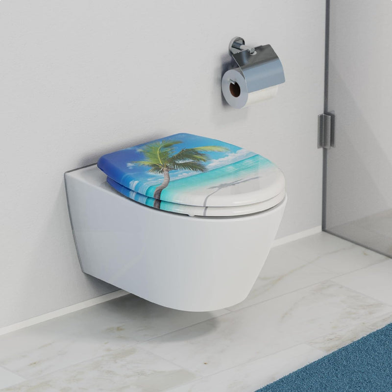 SCHÜTTE WC-Sitz Duroplast CARRIBEAN, Toilettensitz mit Absenkautomatik und Schnellverschluss für die