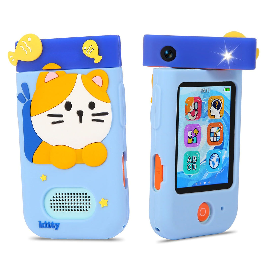 Kinderkamera Spielzeug mit 180°Drehobjektiv&amp;32GB Karte,Kinder Kamera mit Touchscreen&amp;Silikonhülle,We