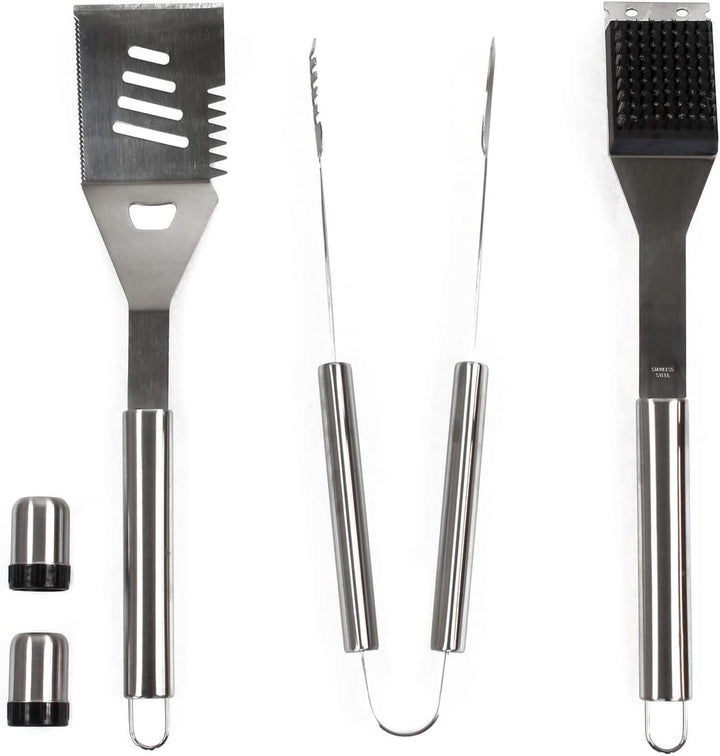 Mastercook – Professionelles Grillzubehör-Set aus Stahl mit Koffer, Zubehör-Set Bbq mit Zange, Gabel