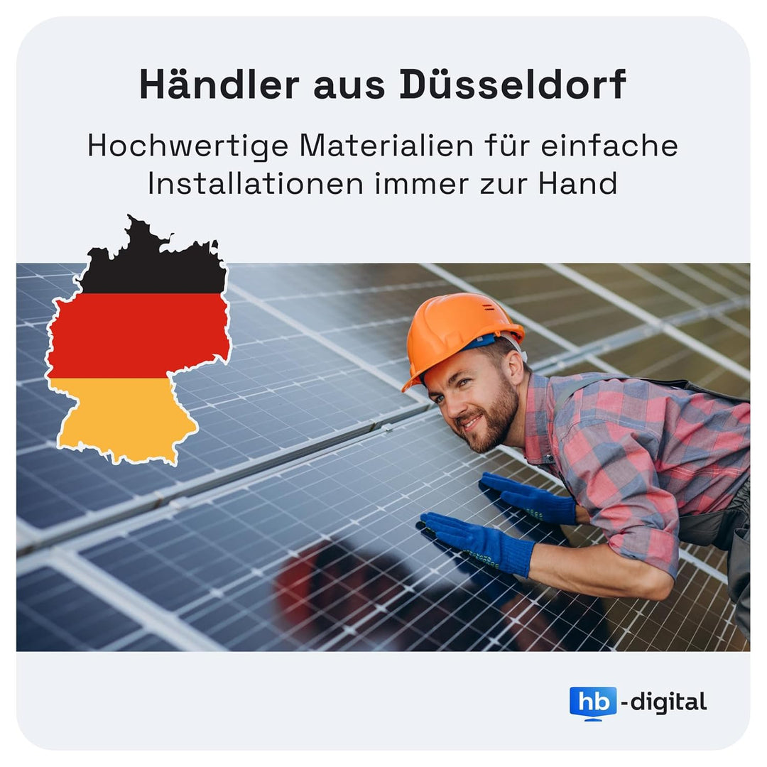 hb-digital 10m Solarkabel 4mm² H1Z2Z2-K TÜV Rheinland geprüft UV-beständig flexibel PV Kabel Reines