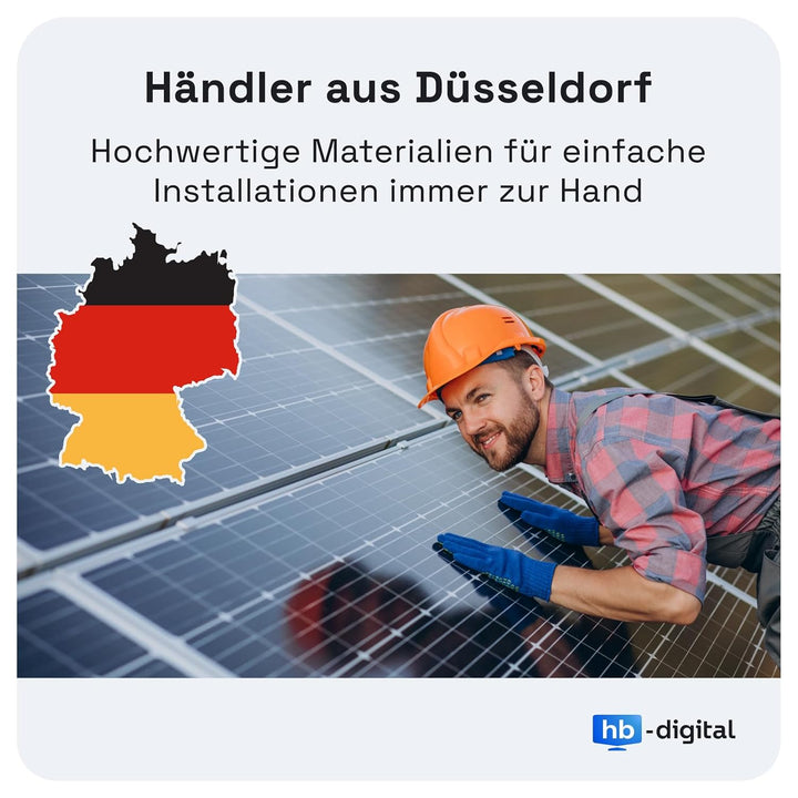 hb-digital 10m Solarkabel 4mm² H1Z2Z2-K TÜV Rheinland geprüft UV-beständig flexibel PV Kabel Reines