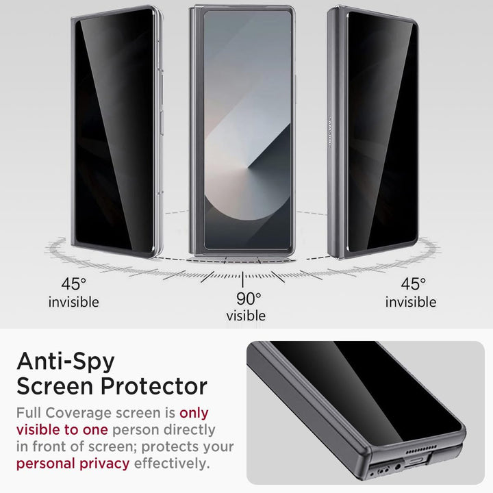 Miimall Kompatibel mit Samsung Galaxy Z Fold 6 Hülle mit Displayschutz Anti-Peeping+Magnetischer Sch