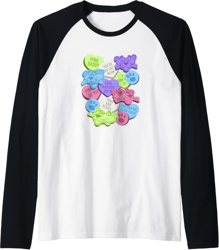 The Pink Panther Valentine's Day Candy Hearts Raglan