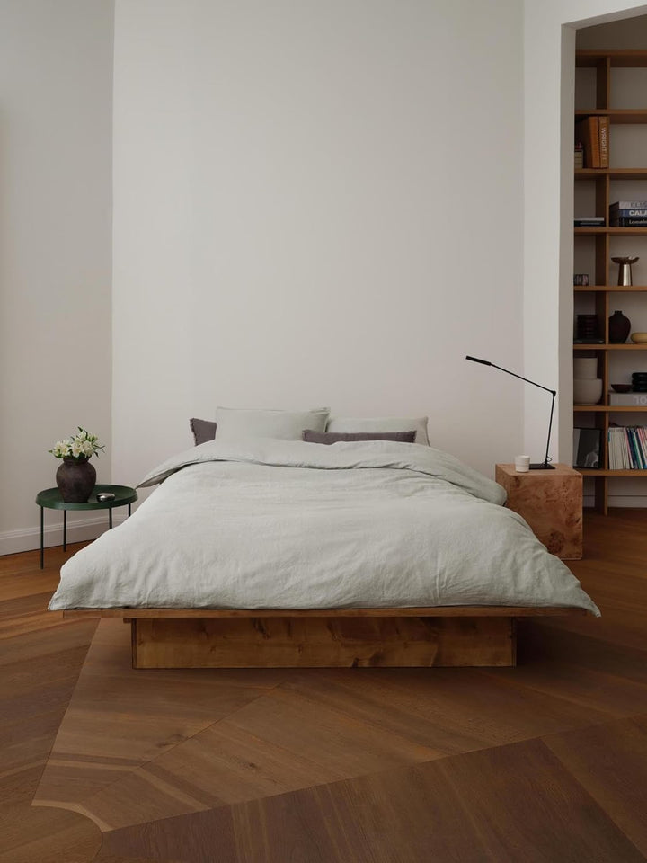MARC O'POLO Bettwäsche Valka Grey Mist, 200x220 + 2X 80x80 cm - 100% Leinen - Uni 200x220 + 2x 80x80