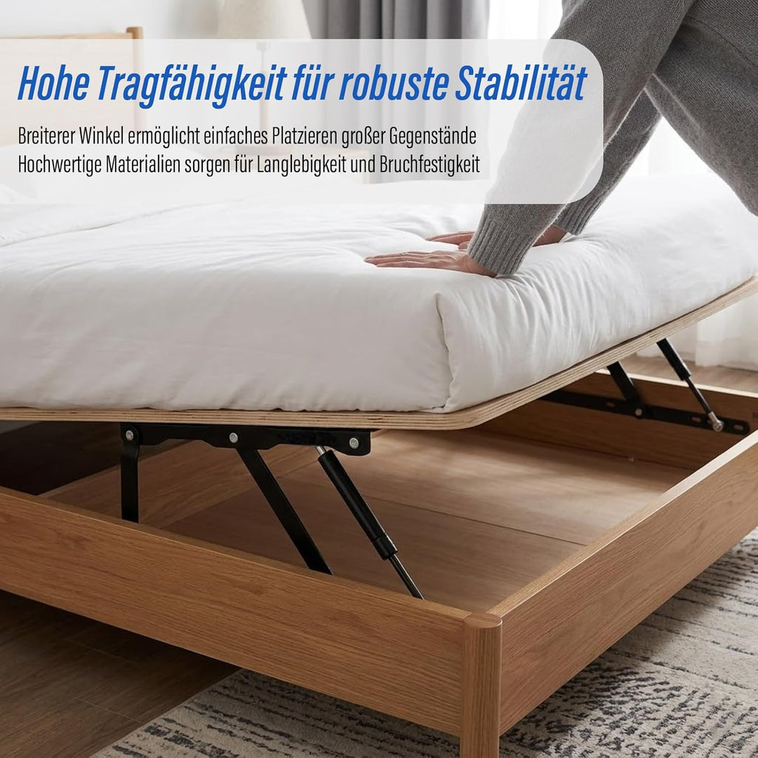 Pneumatische Bett Hebemechanismus 2 Stück Gasdruckfeder für schwere Bettkästen 100 kg Ladekapazität