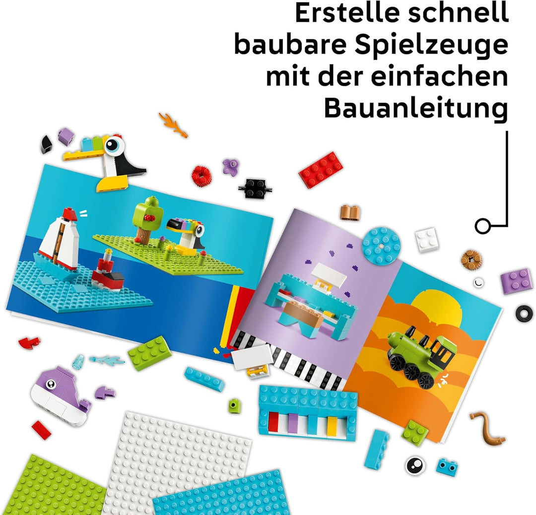 LEGO Classic Kreativset zum Bauen und Spielen - Set mit bunten Bausteinen - Baue EIN Haus, Hund, Lös