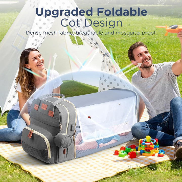 Wickelrucksack Rucksack, Baby Wickeltasche mit Ausklappbarer Wickelstation, Multifunktionale Babytas