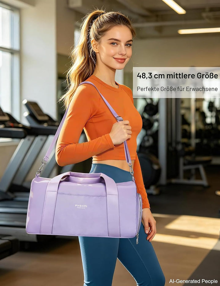19 Zoll Sporttasche Reisetasche für Damen und Herren,wasserdichte Handgepäcktasche,Trainingstasche f