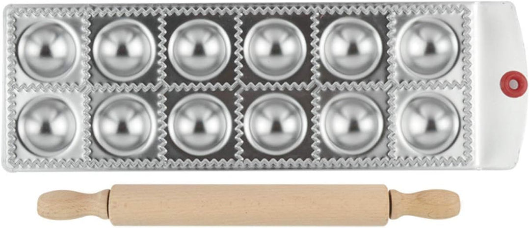 Hochwertigen Edelstahl Ravioli Ausstechformen mit Nudelholz, FantasyDay 2er Set Knödel-Hersteller Pi