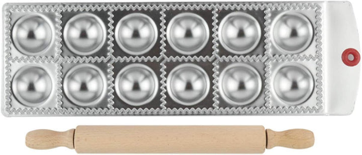 Hochwertigen Edelstahl Ravioli Ausstechformen mit Nudelholz, FantasyDay 2er Set Knödel-Hersteller Pi