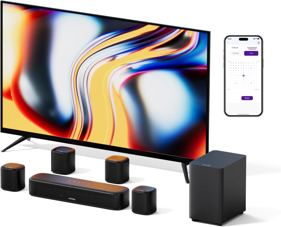 ULTIMEA 7.1ch Soundbar für TV Geräte, Surround Sound System für Heimkino mit App Steuerung, 4 Surrou