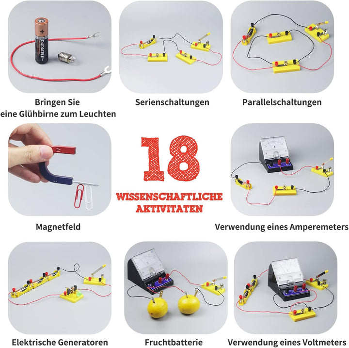 Teenii Elektrizität und Magnetismus Experimentierkasten für Kinder, STEM Wissenschaftsset mit Stromk