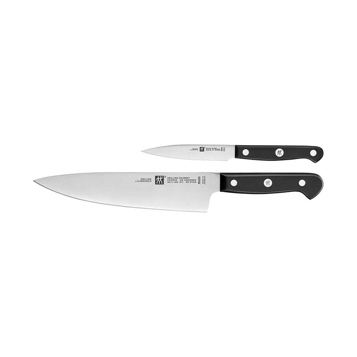 ZWILLING Gourmet Messer-Set, 2-teilig (Spick/Garniermesser 10 cm, Kochmesser 20cm), Rostfreier Spezi