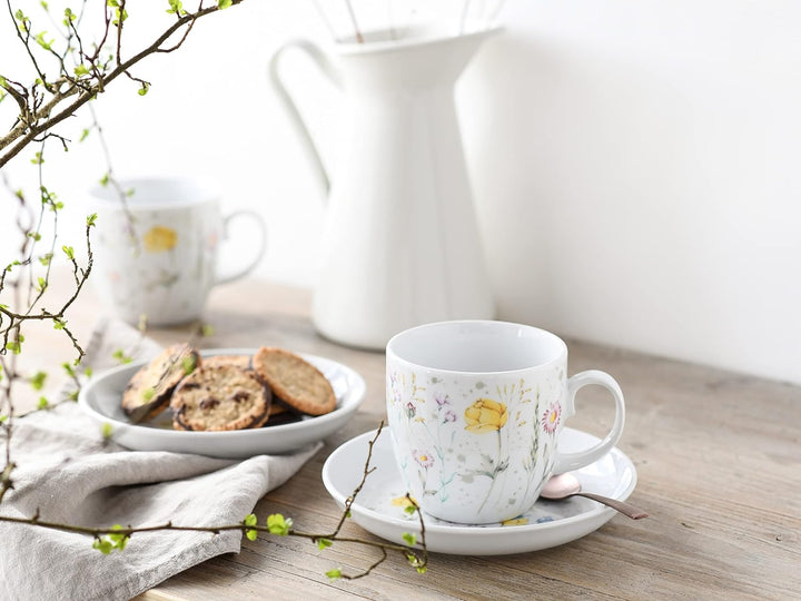 CreaTable, 23617, Serie Allround - WIESENBLUMEN, Geschirrset, Kombiservice 10 teilig
