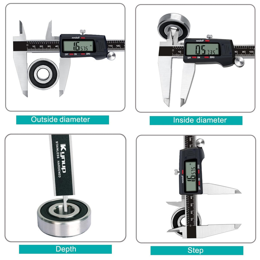 Kynup Digital Messschieber, 300mm/ 12-Zoll Digitale Schieblehre Edelstahl Messwerkzeug, Elektronisch